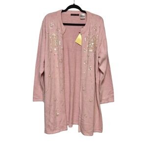 Vtg NWT Blaine Trump Coquette‎ Silk Angora Cardigan Sweater Women's 1X Whimsical